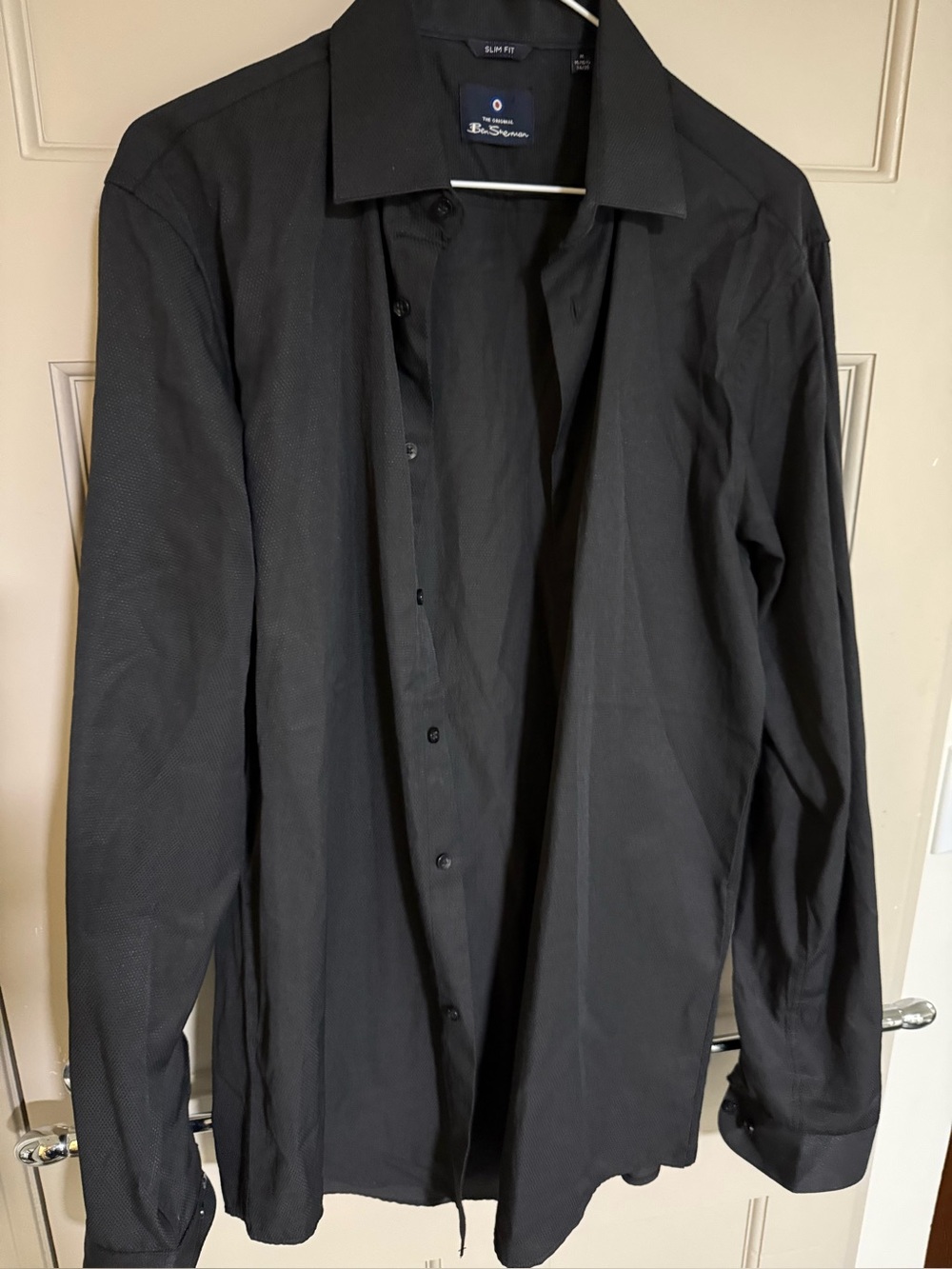 Ben Sherman Black Long Sleeve Slim Fit Dress Shirt